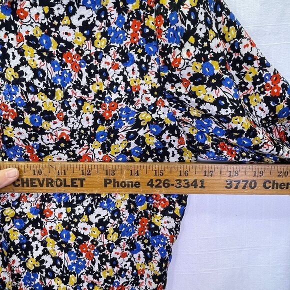 Veronica Beard Multicolor Minna Floral Ruffled Ruched Silk Mini Dress Size 2 - Picture 8 of 11